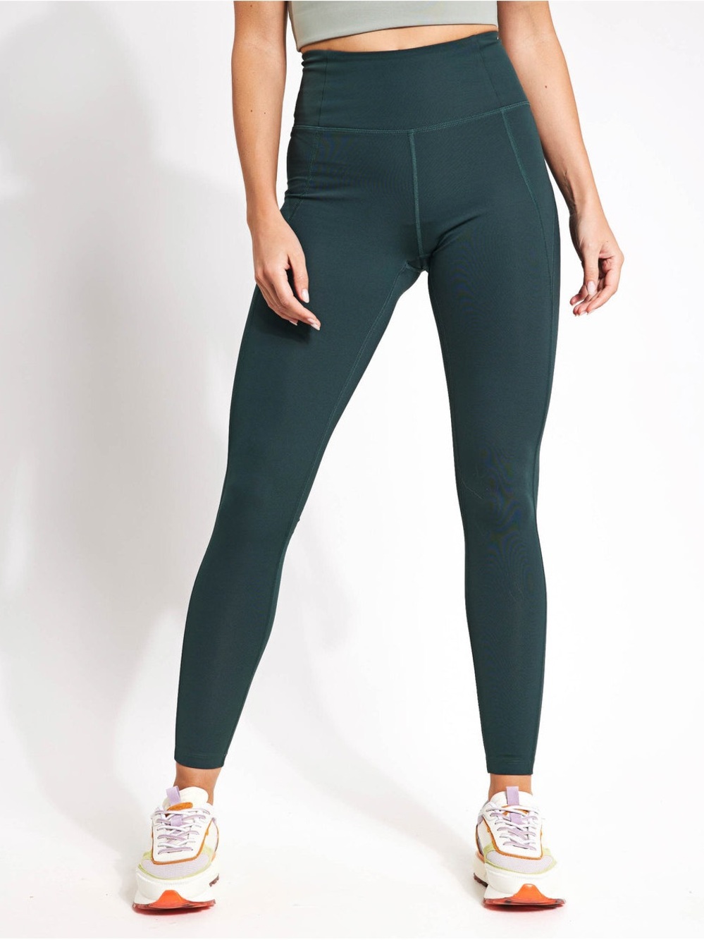 Girlfriend Collective High-Waist Forest Green Performance Leggings - Picture 2 of 6